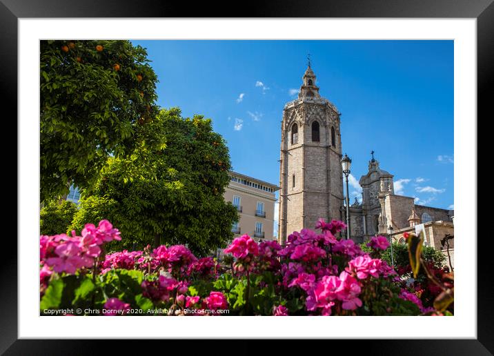 Torre del Micalet in Valencia Framed Mounted Print by Chris Dorney