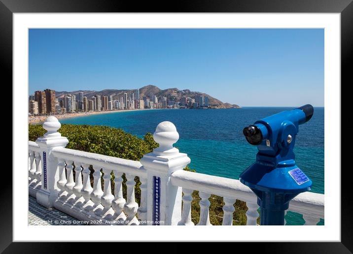 View of Benidorm from Placa del Castell Framed Mounted Print by Chris Dorney