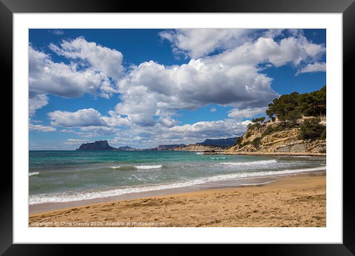 El Portet Beach in Moraira Framed Mounted Print by Chris Dorney