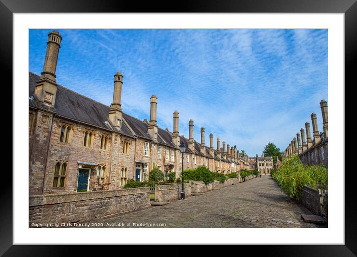 Vicars Close in Wells Framed Mounted Print by Chris Dorney