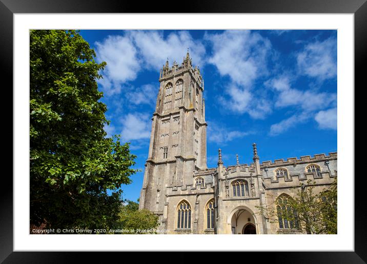 St. John the Baptists Church in Glastonbury Framed Mounted Print by Chris Dorney