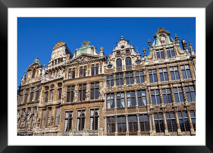 Buildings on Grand Place in Brussels Framed Mounted Print by Chris Dorney