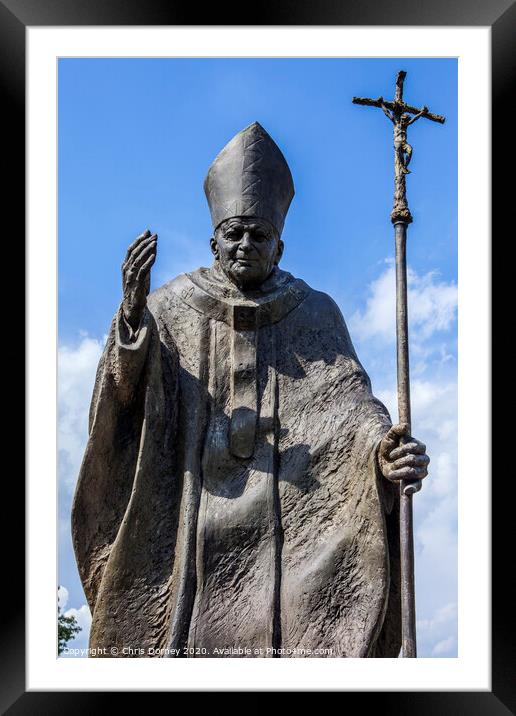 Pope John Paul II Statue in Suwalki, Poland Framed Mounted Print by Chris Dorney