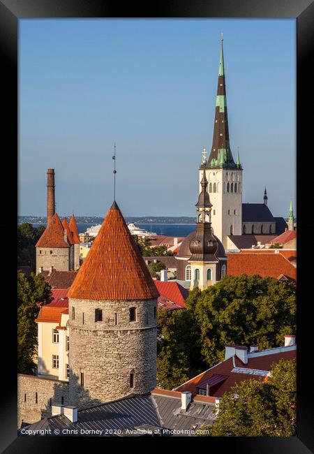 View of Tallinn in Estonia Framed Print by Chris Dorney
