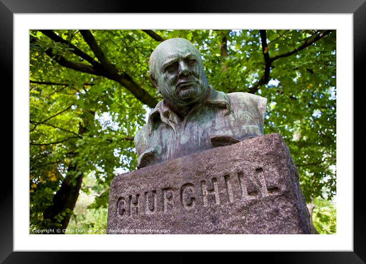 Churchill Bust in Copenhagen Framed Mounted Print by Chris Dorney