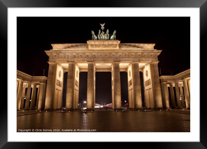 Brandenburg Gate in Berlin Framed Mounted Print by Chris Dorney