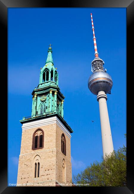 Marienkirche and TV Tower in Berlin Framed Print by Chris Dorney