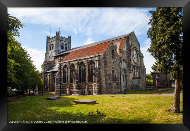 Waltham Abbey Church in Essex Framed Print by Chris Dorney