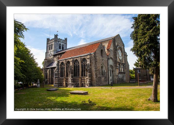 Waltham Abbey Church in Essex Framed Mounted Print by Chris Dorney