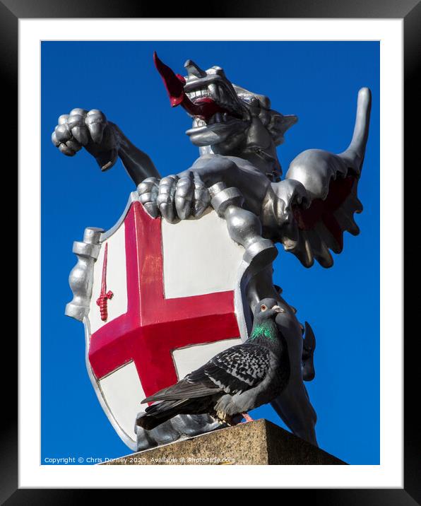 City of London Dragon Framed Mounted Print by Chris Dorney