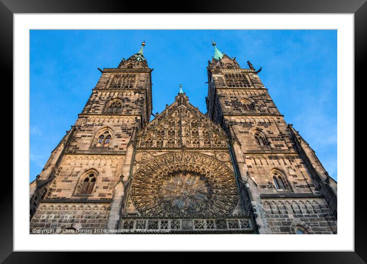 St. Lorenz Kirche in Nuremberg Framed Mounted Print by Chris Dorney