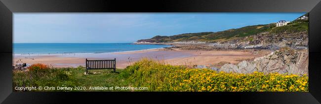 Barricane Beach in North Devon Framed Print by Chris Dorney