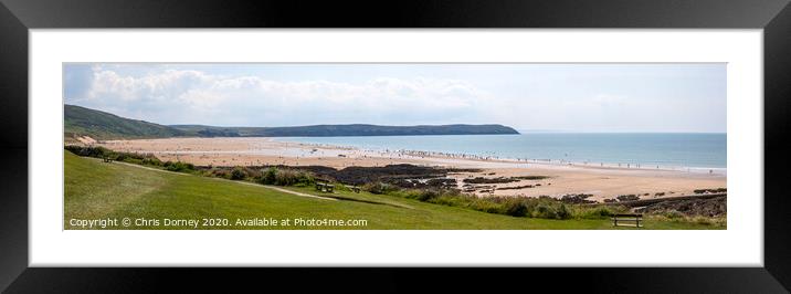 Woolacombe Bay in North Devon Framed Mounted Print by Chris Dorney