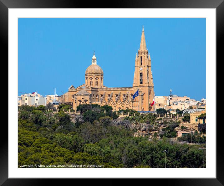 Our Lady of Loreto Parish Church on Gozo Framed Mounted Print by Chris Dorney