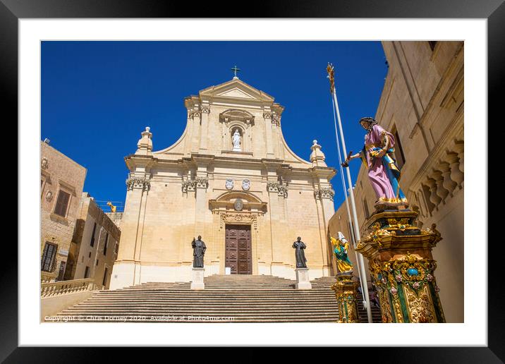 Cathedral of the Assumption in Gozo Framed Mounted Print by Chris Dorney