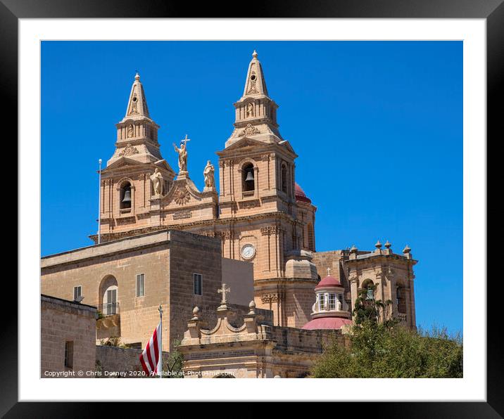 Parish Church of Mellieha in Malta Framed Mounted Print by Chris Dorney