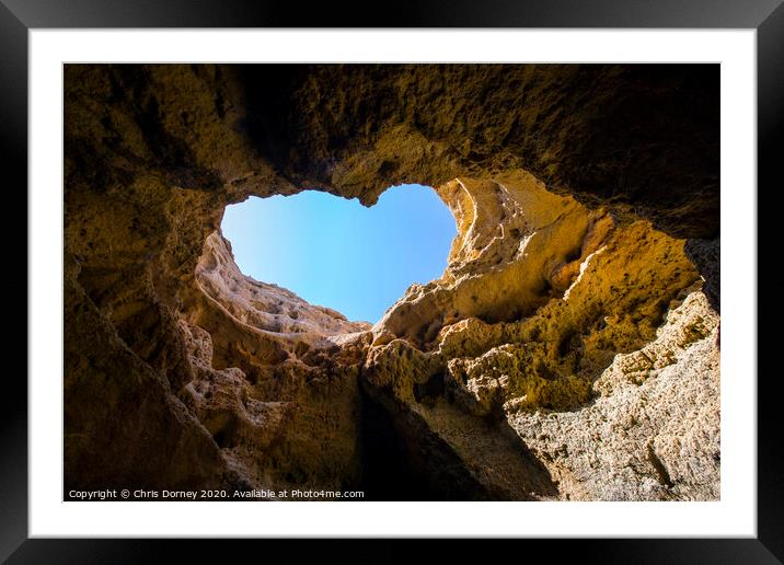 Benagil Caves in Portugal Framed Mounted Print by Chris Dorney