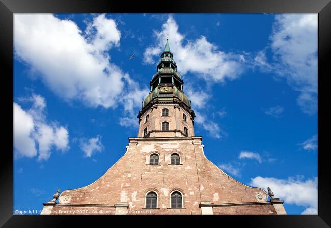 St. Peter's Church in Riga Framed Print by Chris Dorney