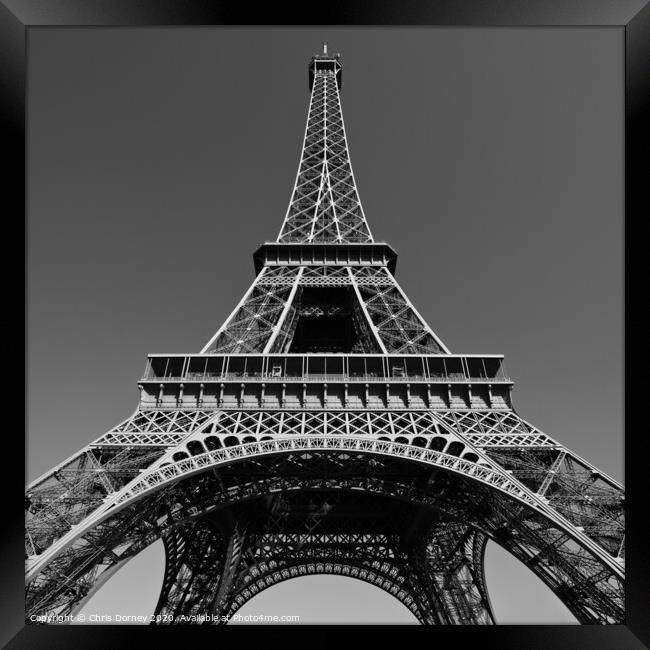Eiffel Tower in Paris Framed Print by Chris Dorney