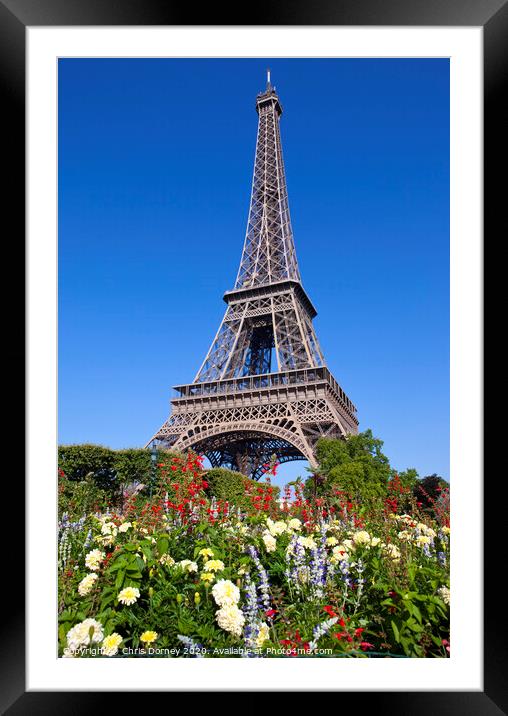 Eiffel Tower in Paris Framed Mounted Print by Chris Dorney