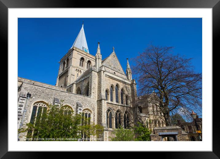 Rochester Cathedral in Kent Framed Mounted Print by Chris Dorney