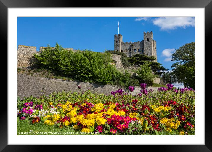 Rochester Castle in Kent, UK Framed Mounted Print by Chris Dorney