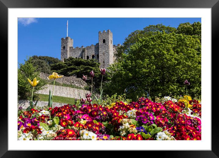 Rochester Castle in Kent, UK Framed Mounted Print by Chris Dorney