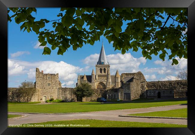 Rochester Cathedral in Kent, UK Framed Print by Chris Dorney