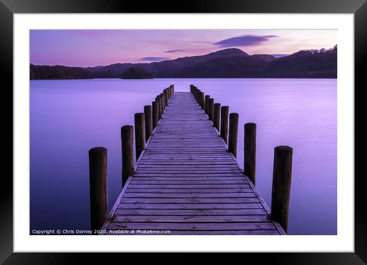 Jetty on Coniston Water Framed Mounted Print by Chris Dorney
