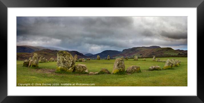 Castlerigg Stone Circle in the Lake District Framed Mounted Print by Chris Dorney