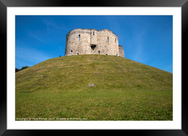 Cliffords Tower in York Framed Mounted Print by Chris Dorney