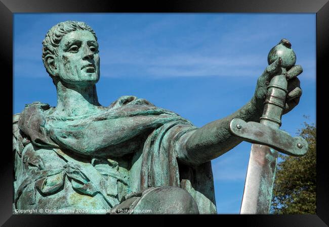 Constantine the Great Statue in York Framed Print by Chris Dorney