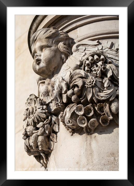 Detailed Carvings on the Exterior of St. Pauls Cathedral in London Framed Mounted Print by Chris Dorney