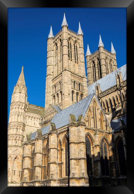 Lincoln Cathedral in Lincoln UK Framed Print by Chris Dorney