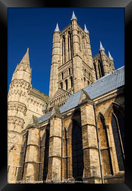 Lincoln Cathedral in Lincoln UK Framed Print by Chris Dorney