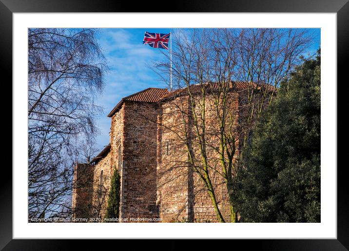 Colchester Castle in Essex Framed Mounted Print by Chris Dorney