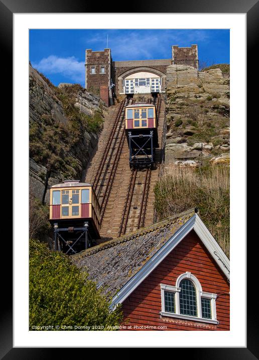 View of the East Hill Railway Lifts in Hastings Framed Mounted Print by Chris Dorney