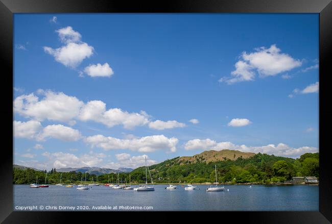 Lake Windermere in the Lake District Framed Print by Chris Dorney