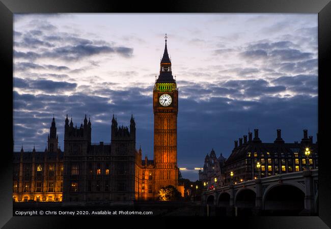 Houses of Parliament in London Framed Print by Chris Dorney