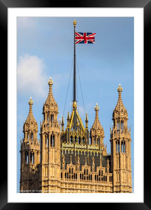 Union Flag in London Framed Mounted Print by Chris Dorney