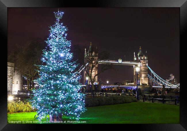 Tower Bridge at Christmas Framed Print by Chris Dorney
