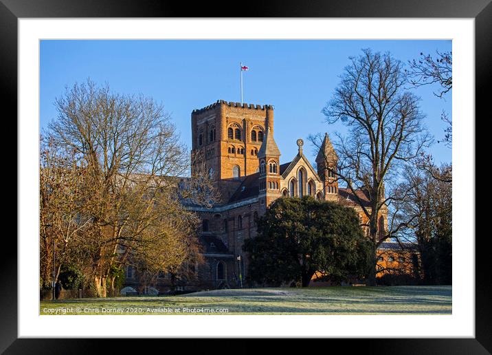 St. Albans Cathedral Framed Mounted Print by Chris Dorney