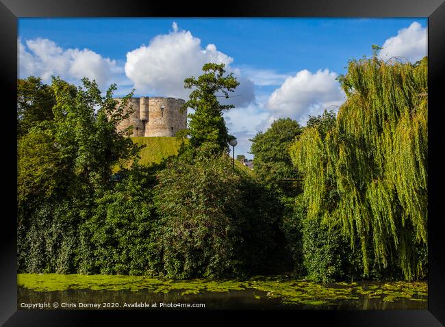 Clifford's Tower and the River Ouse in York Framed Print by Chris Dorney