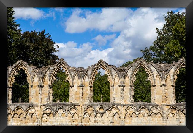 St. Mary's Abbey Ruins in York Framed Print by Chris Dorney