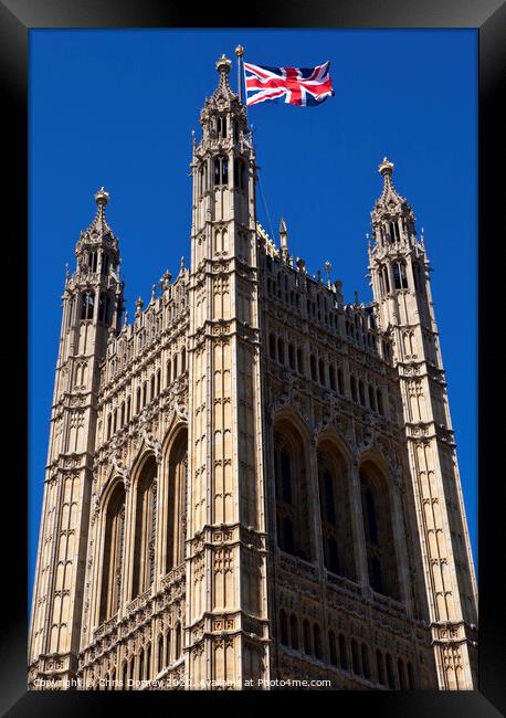 The Victoria Tower of the Houses of Parliament Framed Print by Chris Dorney