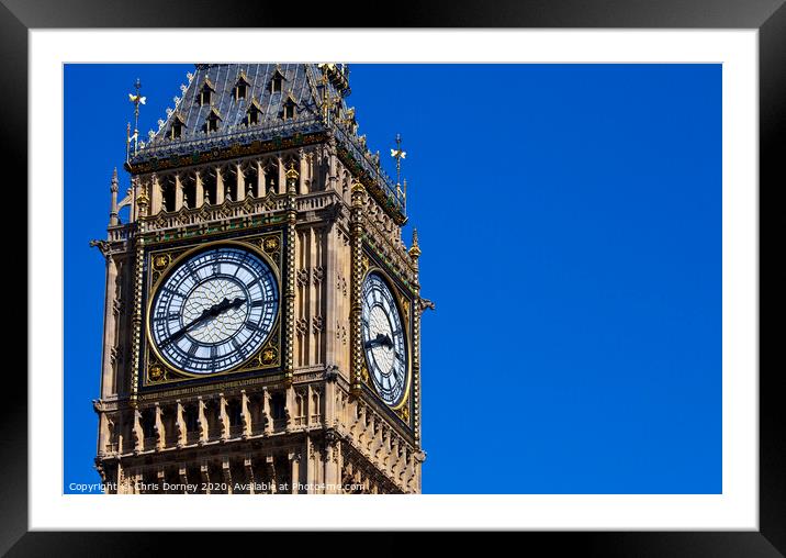 The Clock-Face of Big Ben in London Framed Mounted Print by Chris Dorney