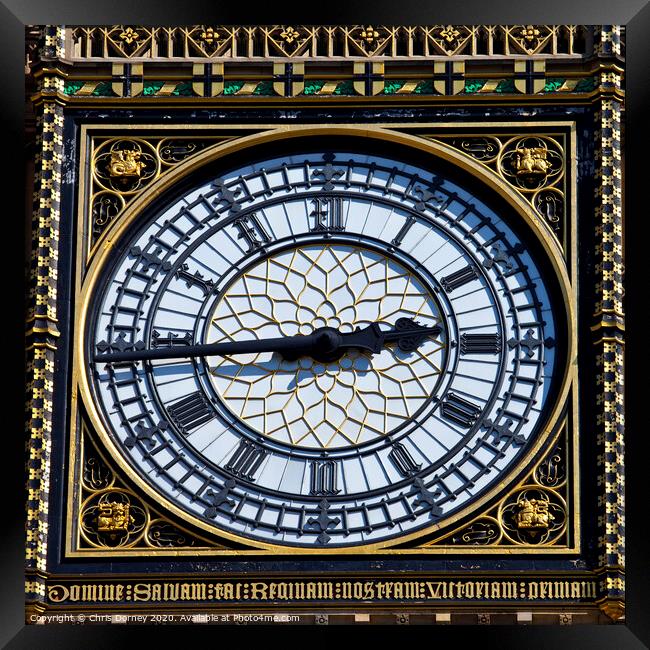 Big Ben Clock Face Detail in London Framed Print by Chris Dorney