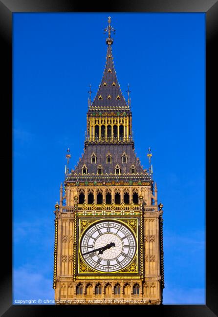 Big Ben (Houses of Parliament) in London Framed Print by Chris Dorney