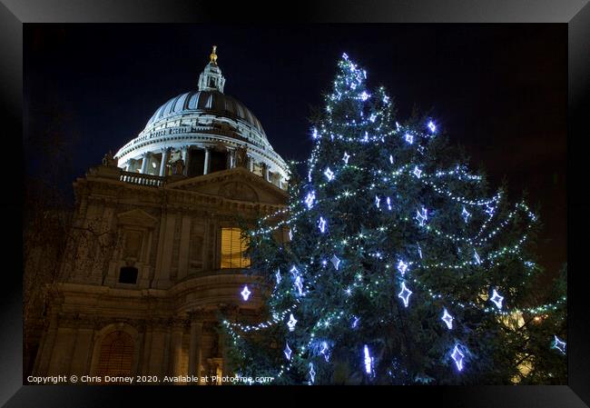 St. Paul's Cathedral at Christmas Framed Print by Chris Dorney