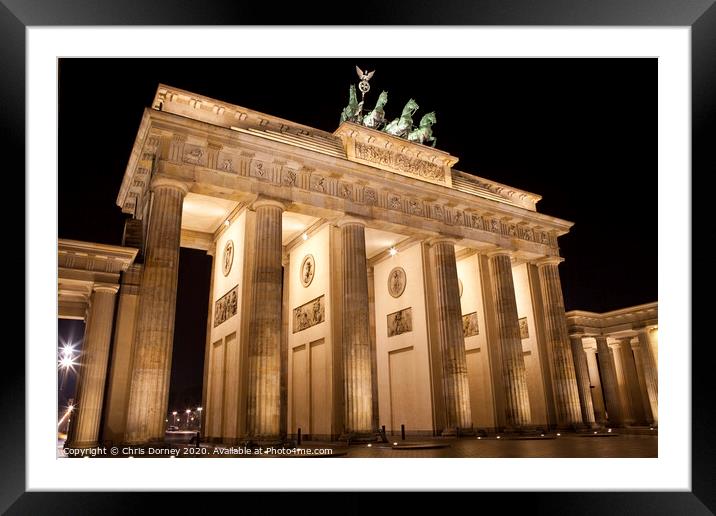 Brandenburg Gate in Berlin Framed Mounted Print by Chris Dorney